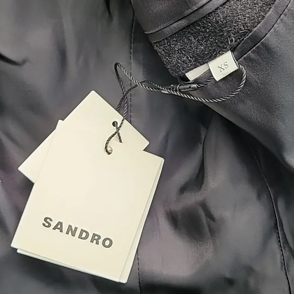 Sandro Broadcloth Wool Cashmere Blend Coat Size XS - Picture 13 of 15